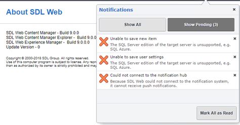 Unsupported SQL Server instances