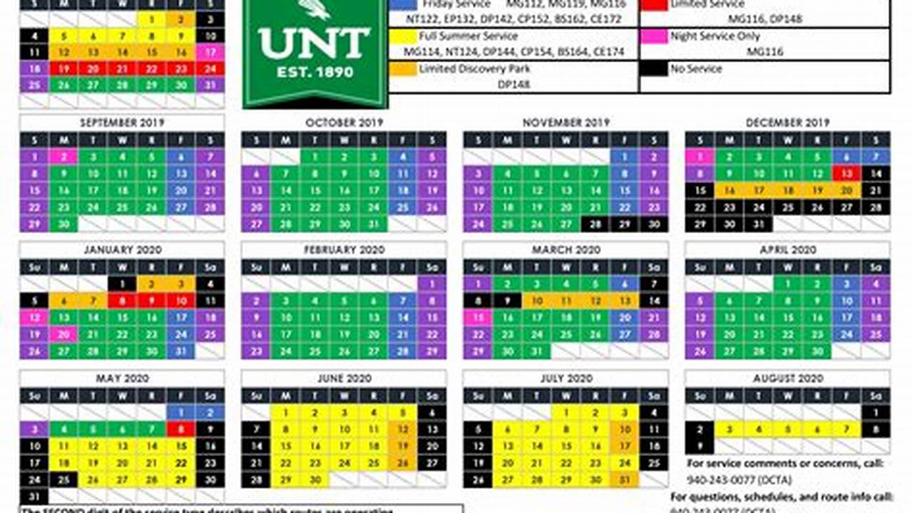 Unt 2025 Spring Calendar
