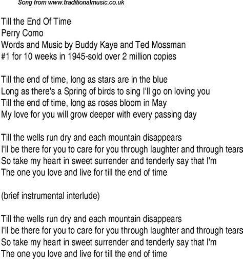 Until The End Of Time Lyrics