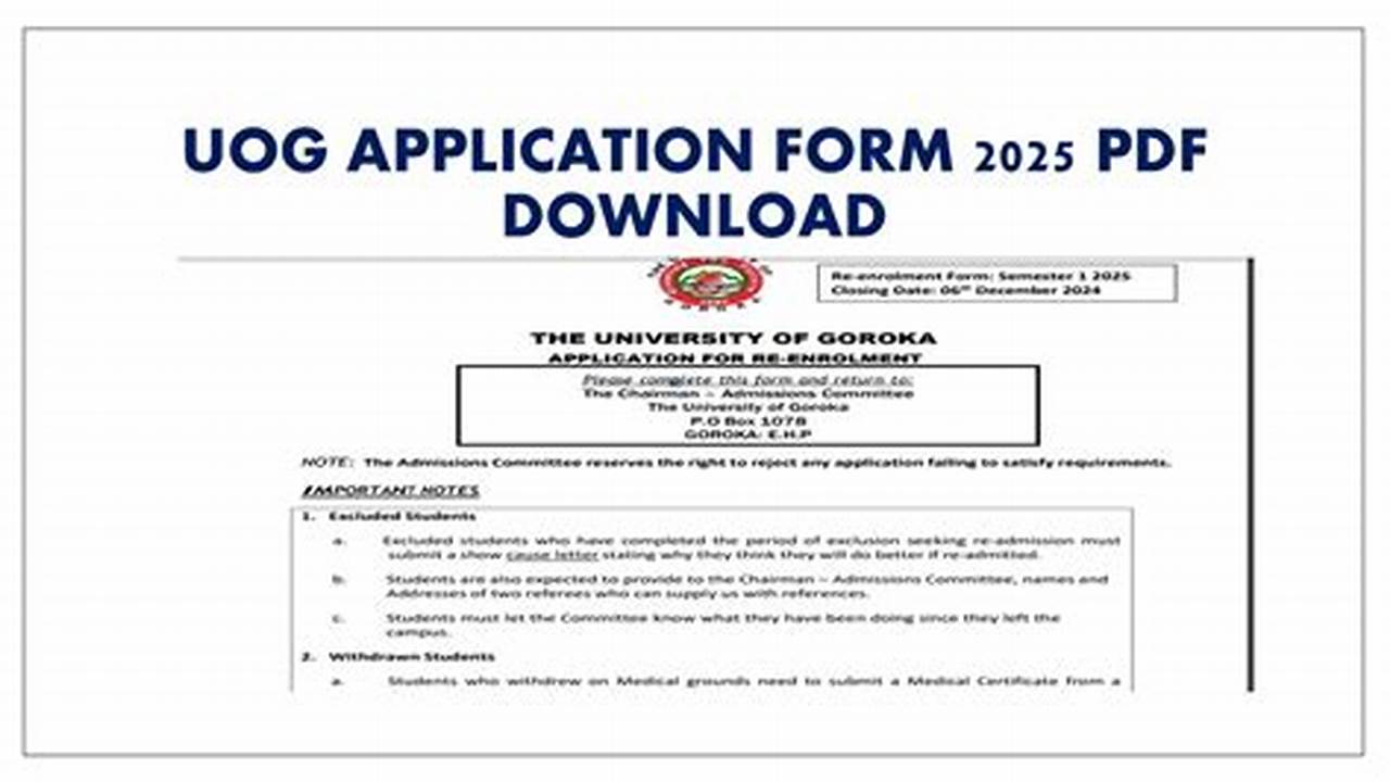 Uog 2025 Application Form Pdf Download