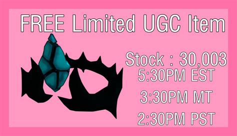 Upcoming FREE limited Roblox UGC item Drop time: 5PM EST 