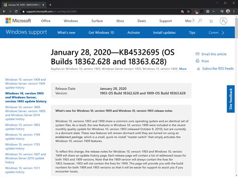 Update fixes multiple problems affecting Windows 10 1909 and 1903