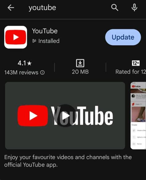 Updating Youtube App
