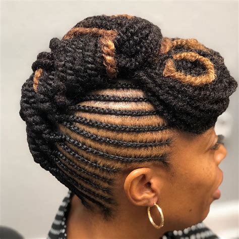 Updo Small Cornrows