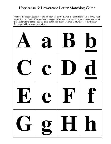 Upper And Lowercase Letter Printables