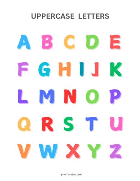 Uppercase Letters Printable Template