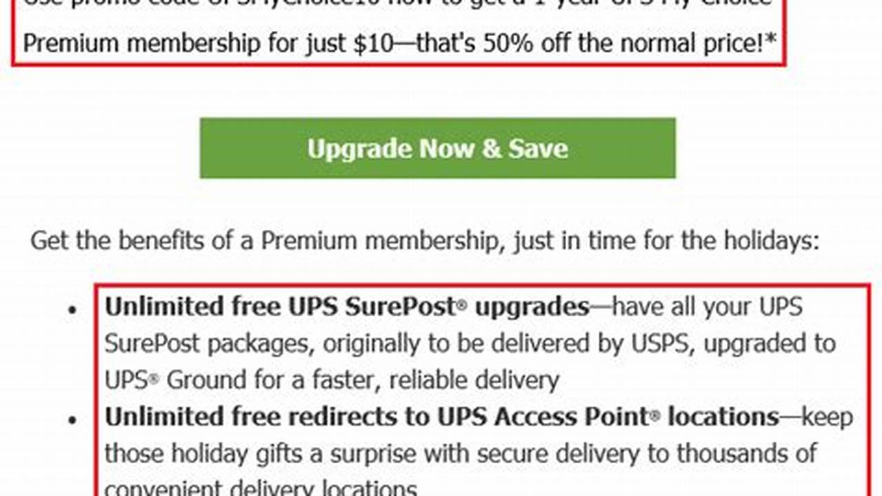 Ups My Choice Promo Code 2024