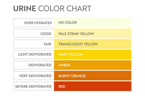 Urine Hydration Color Chart