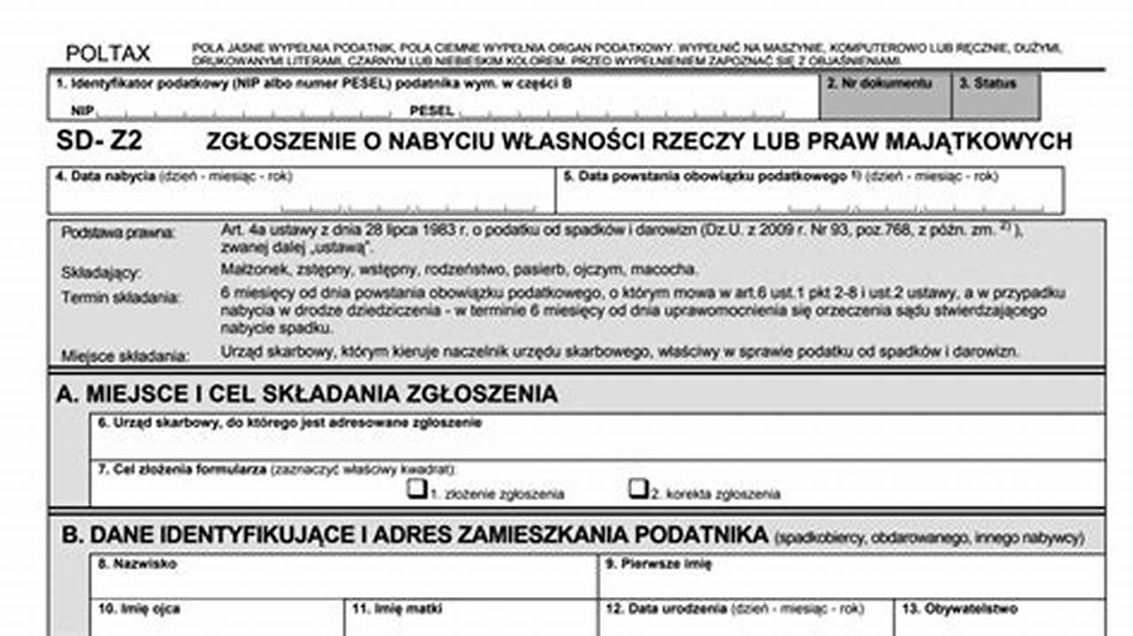 Urząd Skarbowy W Plocku Dokument Sd-Z2 2017