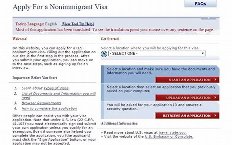 Us Visa Application Online Image
