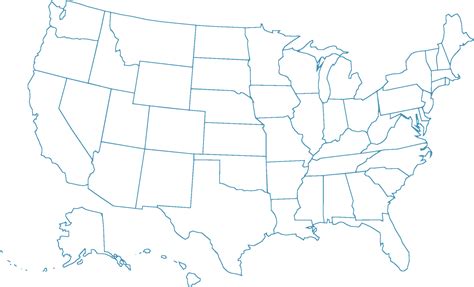 United States Map Not Labeled