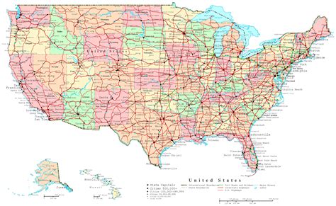 Us Road Map Printable