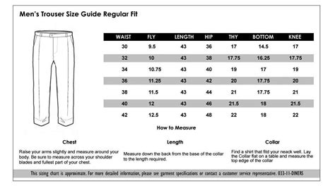 Us Trouser Size Chart
