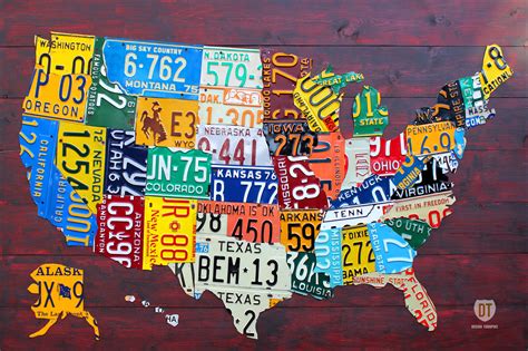 Usa Map License Plate