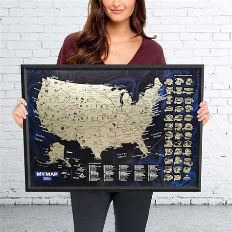 Personalized United States Push Pin Travel Map