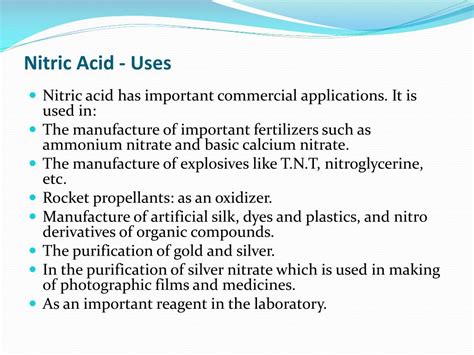 Usage of Nitric Acid
