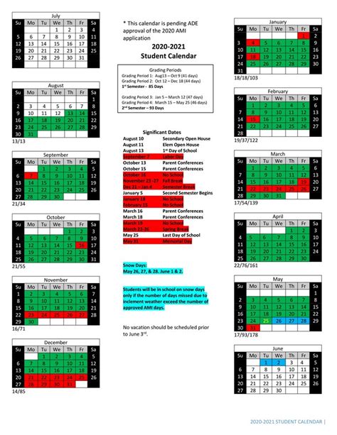 Usd 501 Calendar