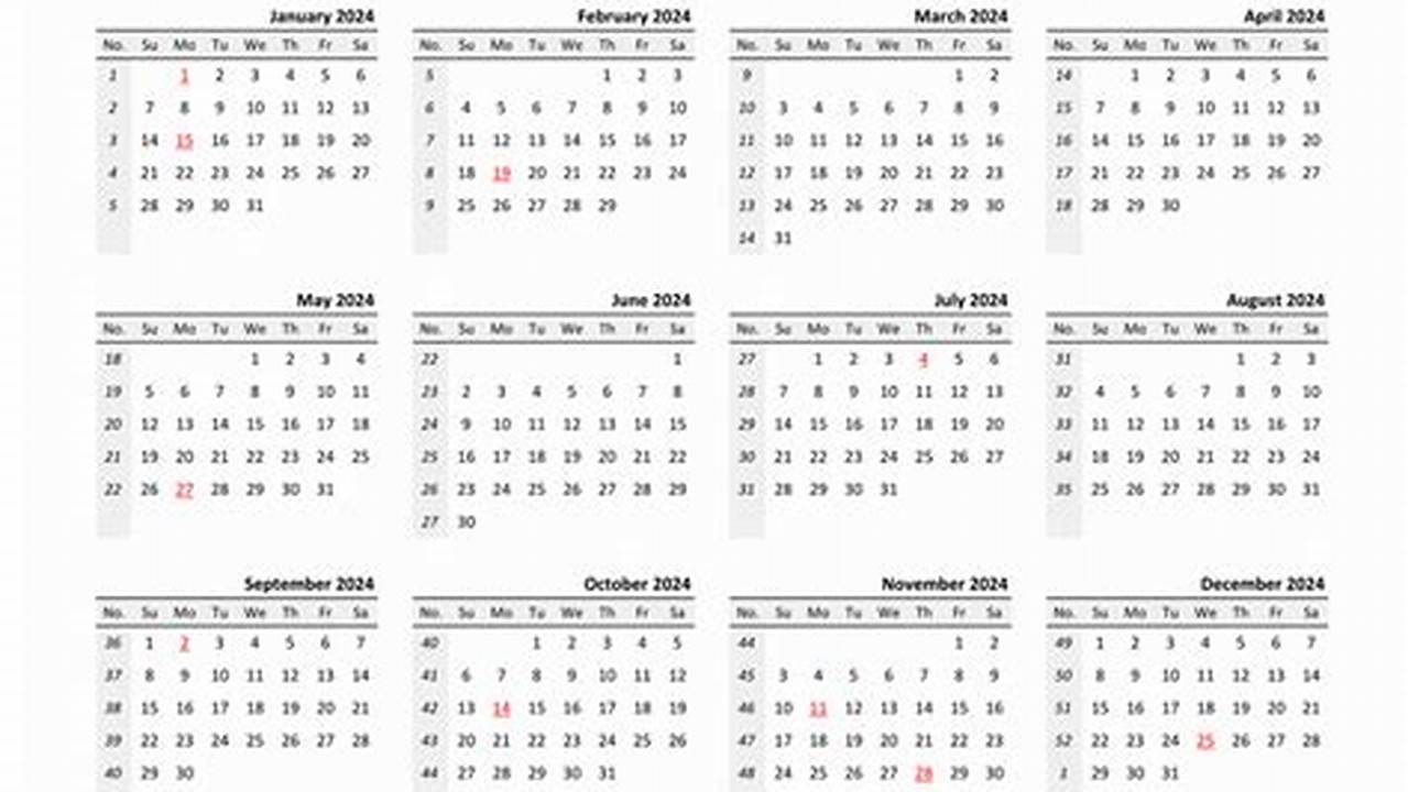 Use The Method Described Above For Each Calendar., 2024