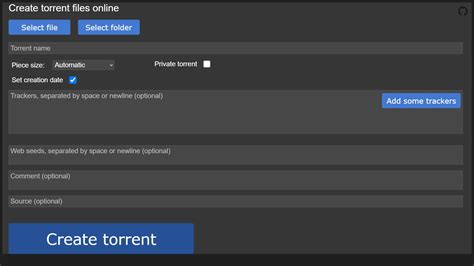 Use An Online Torrent Creator