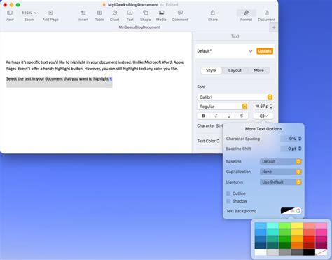 Use Apple Pages on Mac