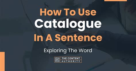 Use Catalogue In A Sentence