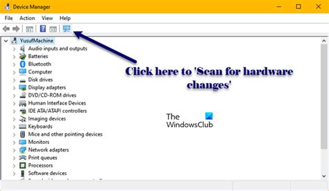 Use Device Manager To scan For Hardware Changes