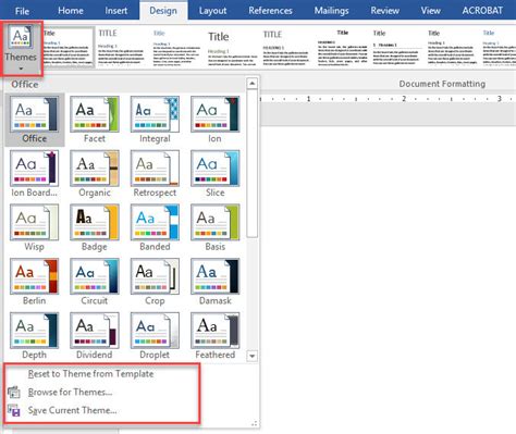 Use Document Formatting to Apply Document Themes