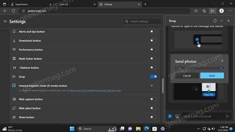 Use Drop Native Screenshot tool to Edit Screenshot in Edge
