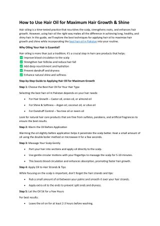 How to Use Hair Oil for Maximum Definition