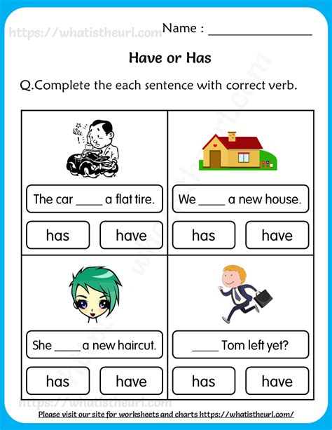 Use Of Has And Have Worksheet