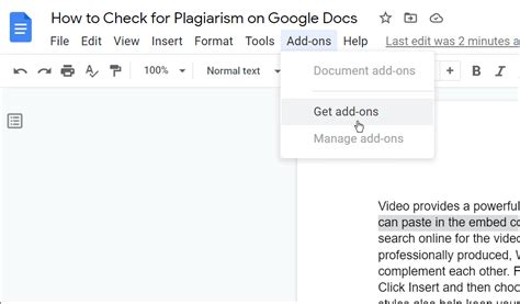 Use Plagiarism Check Add-ons for Google Docs