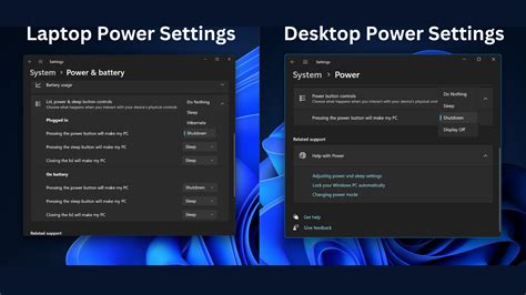 Use Power settings in Windows
