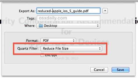 Use Preview to Reduce PDF File Size