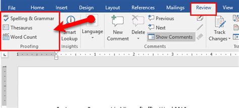 Use Proofing to Review your Document in Word Application
