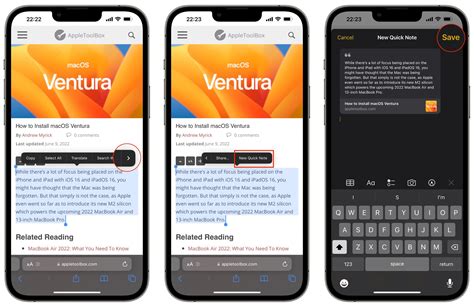 Use Quick Note to save text