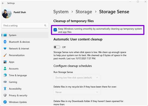 Use Storage Sense to Delete Temporary Files