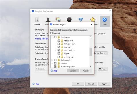 Use The Selective Sync Option In Dropbox