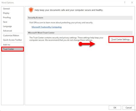 Use Trust Center to Keep your Documents and Computer Healthy