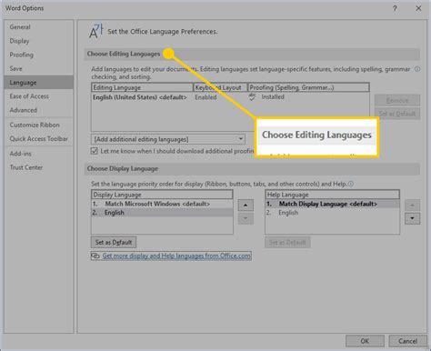 Use Your Preferred Display and Editing Language in Word