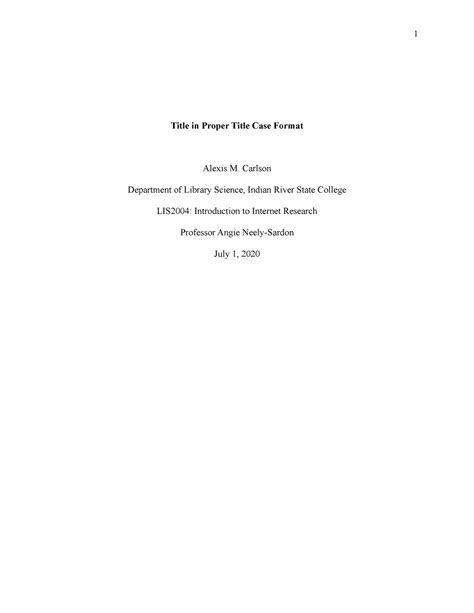 Use a title case format to enhance readability.