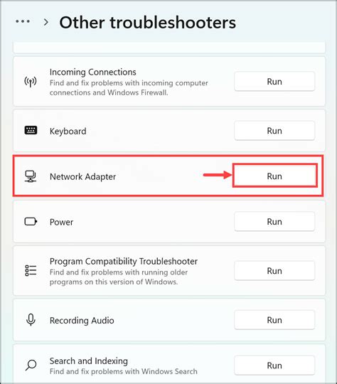 Use the Network Adapter Troubleshooter