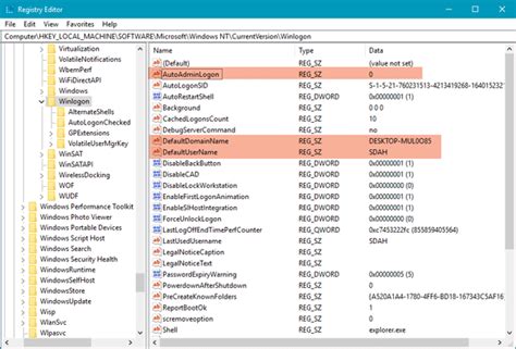 Use the Registry Editor to Set Up Windows 10 to Login Automatically