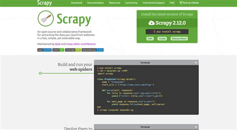 Use the Scrapy Python Library