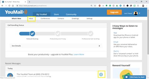 Use your voicemail inbox