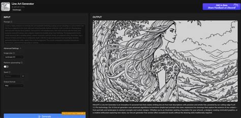 User Interface and Line Art Generation Quality