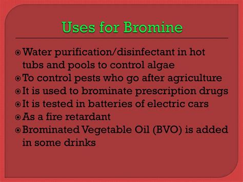 Uses of Bromine
