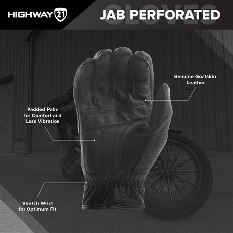 Gloves Highway 21 Jab Touch Screen Leather Motorcycle Gloves