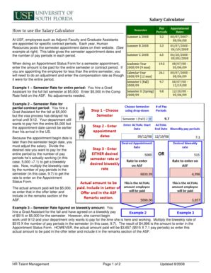 Usf Salary Calculator