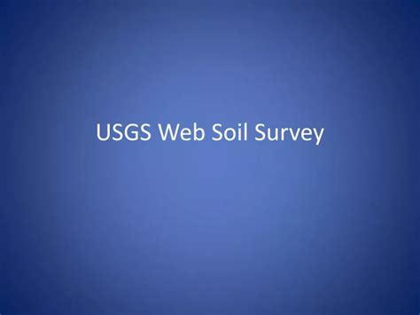 Usgs Web Soil Survey