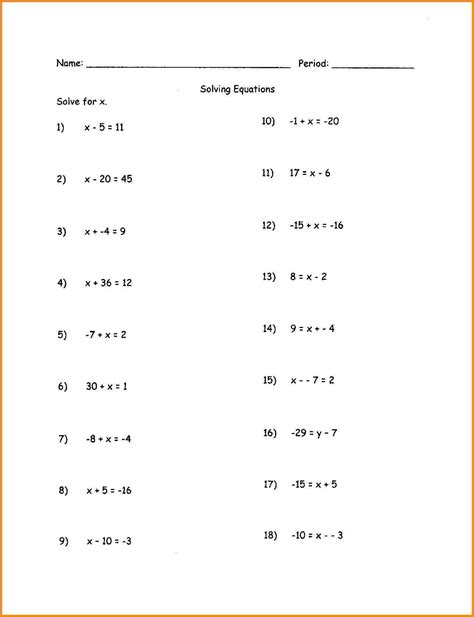 Using Algebra To Solve Word Problems Worksheet